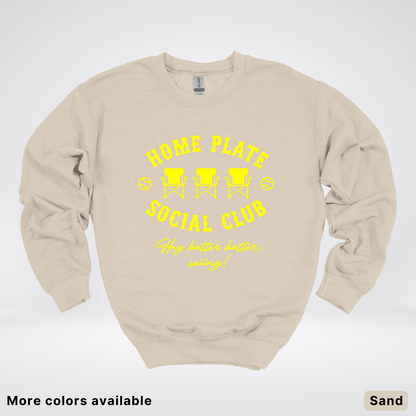 Home Plate Social Club – Yellow Design - Crewneck