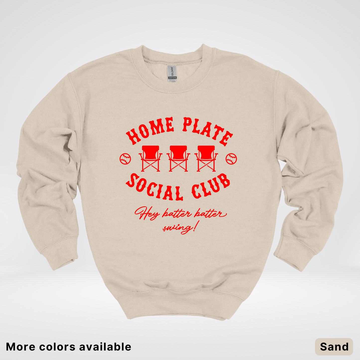 Home Plate Social Club – Red Design - Crewneck