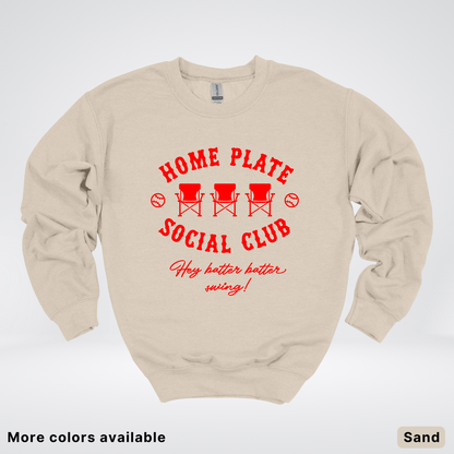 Home Plate Social Club – Red Design - Crewneck