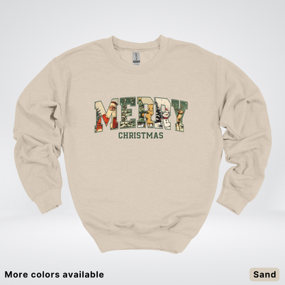 Vintage Merry Christmas Varsity - Crewneck