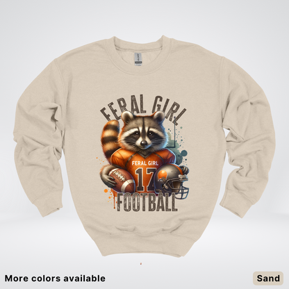 Feral Girl Football - Crewneck Sweatshirt
