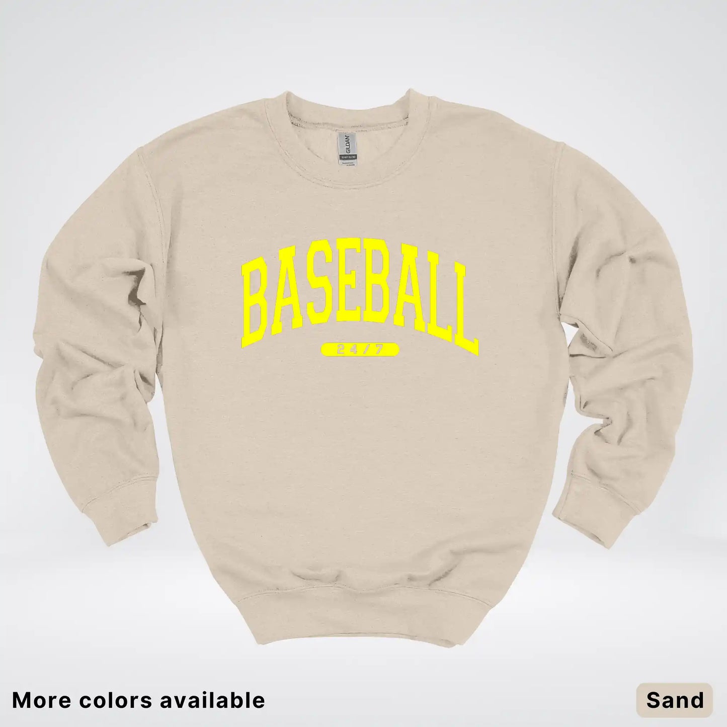 Baseball 24/7 – Yellow Design - Crewneck Sweatshirt