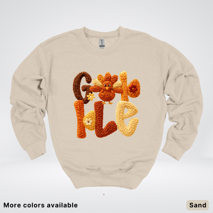 Gobble Crochet Turkey - Crewneck Sweatshirt