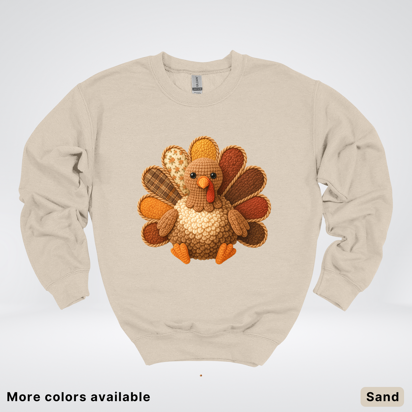 Turkey Crochet Thanksgiving Fall - Crewneck Sweatshirts