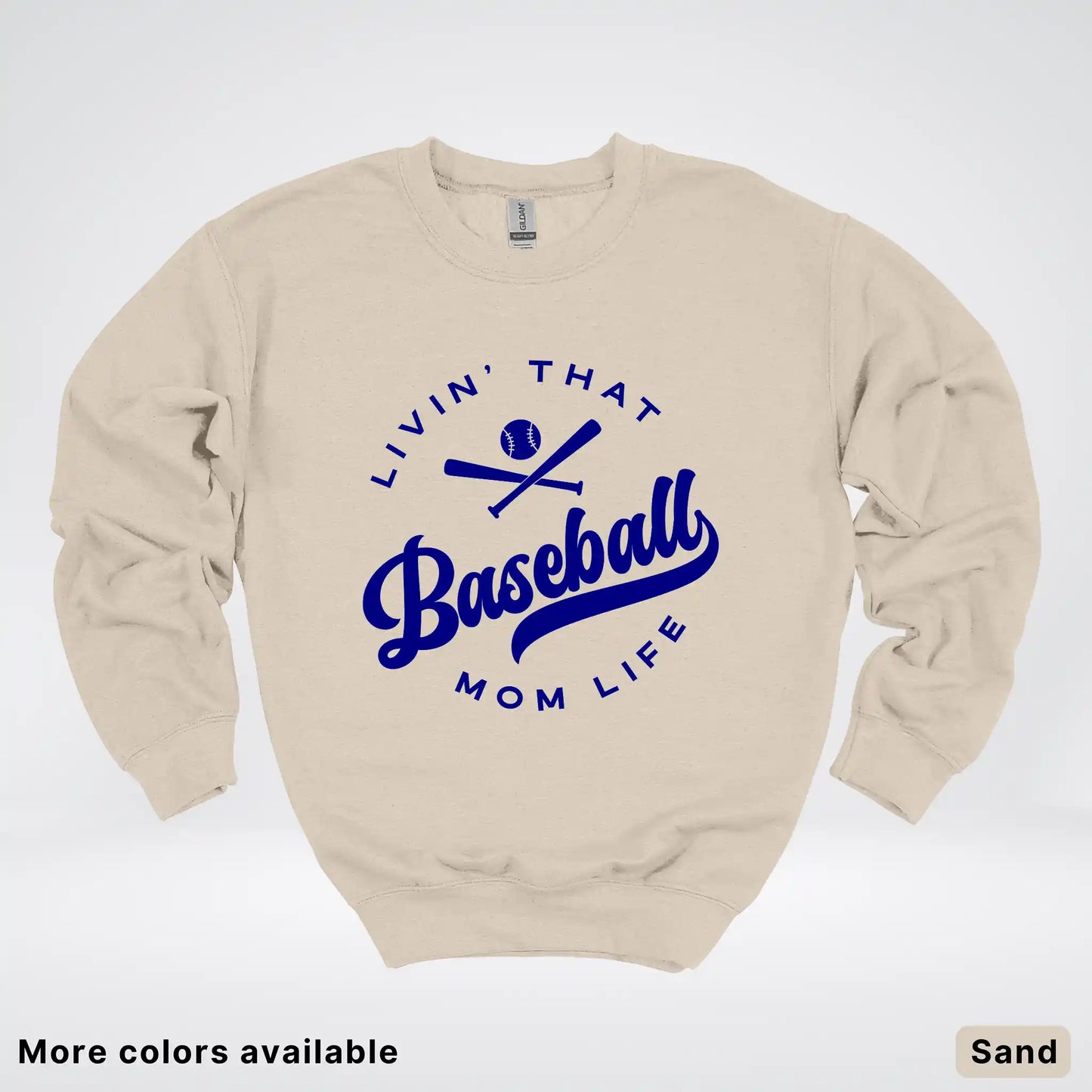 Livin' That Baseball Mom Life - Navy Design - Crewneck Sweatshirt