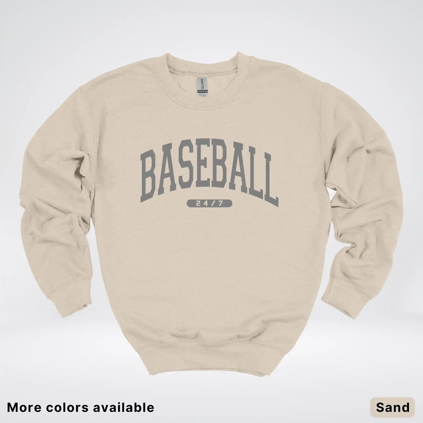 Baseball 24/7 – Gray Design - Crewneck Sweatshirt