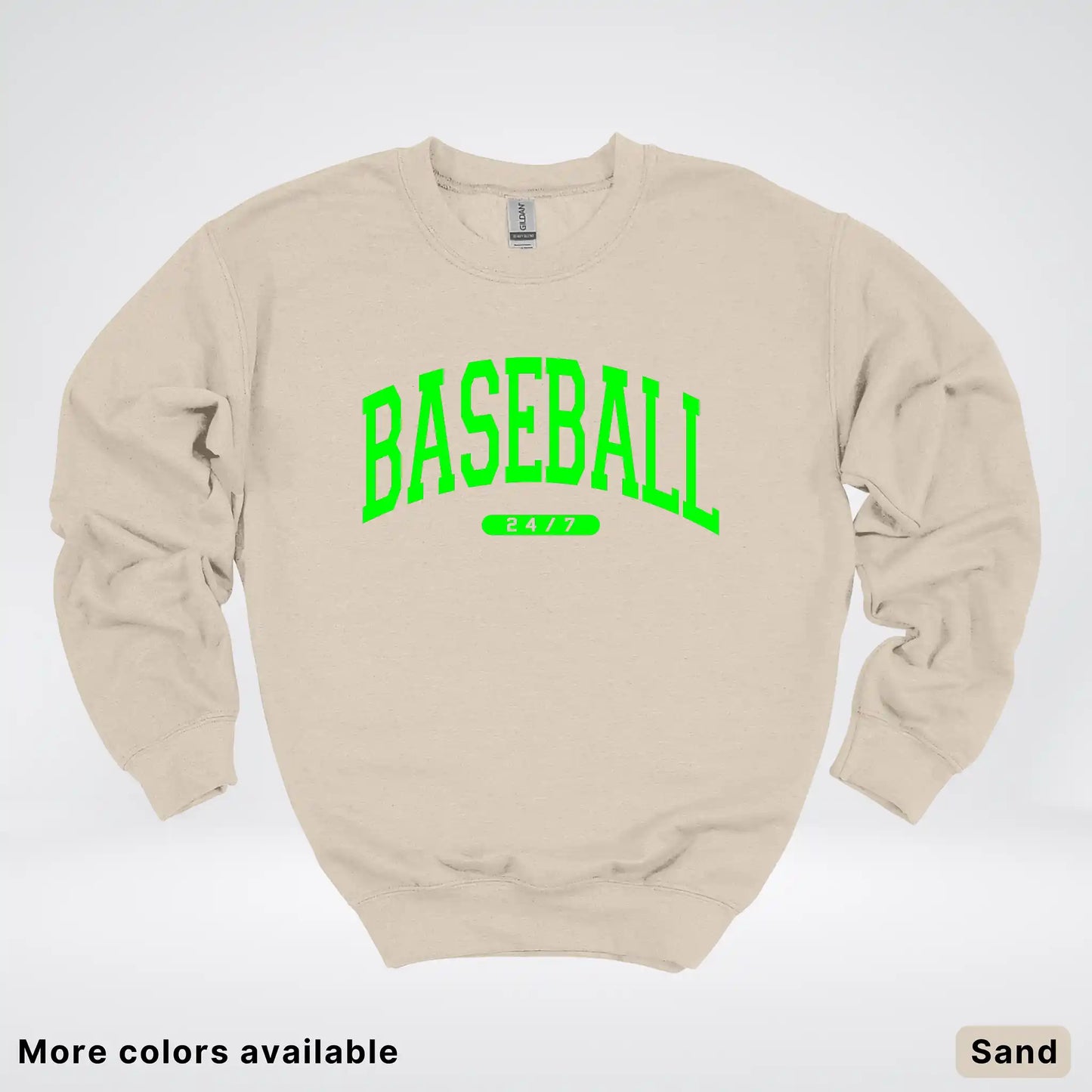 Baseball 24/7 – Green Design - Crewneck Sweatshirt