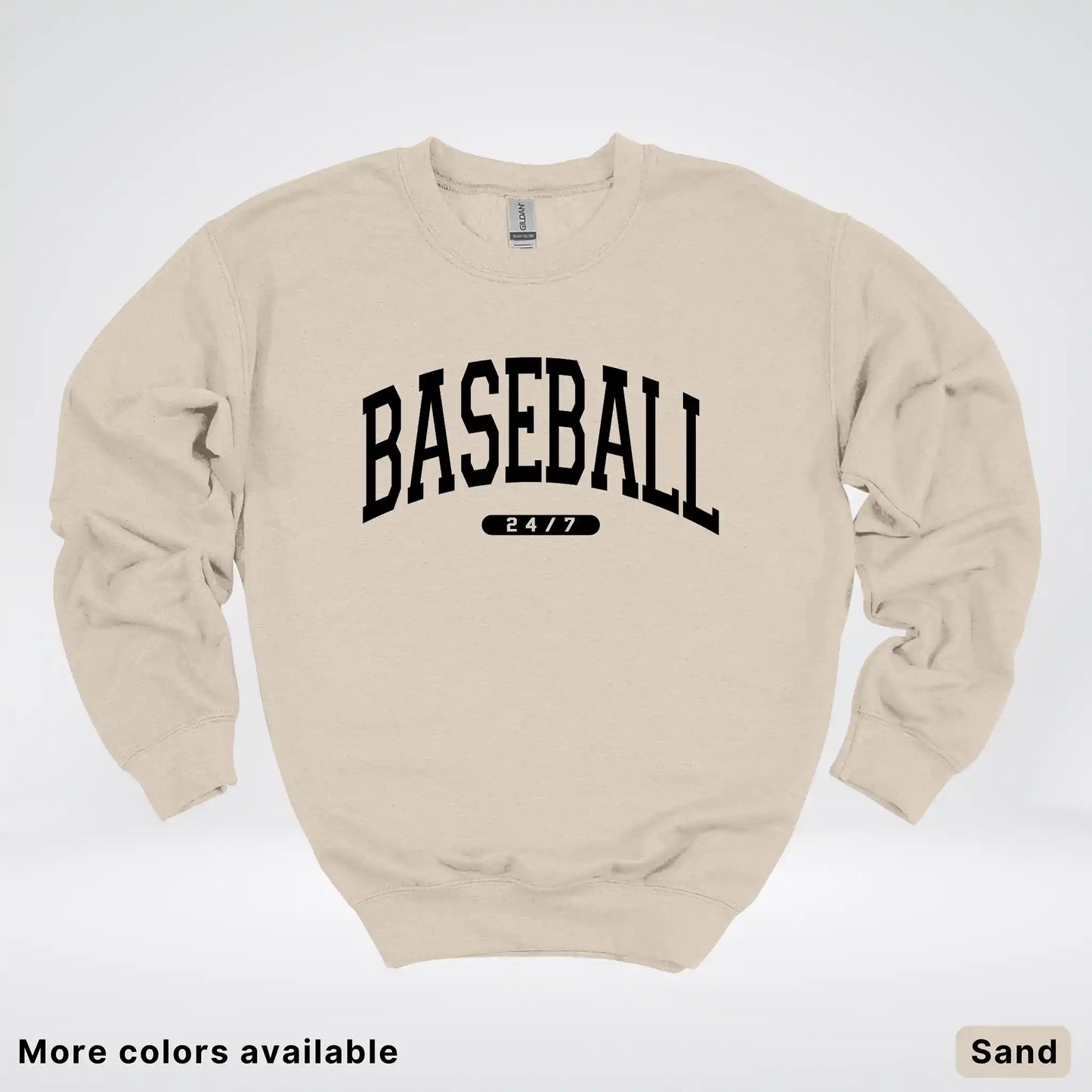 Baseball 24/7 – Black Design - Crewneck Sweatshirt