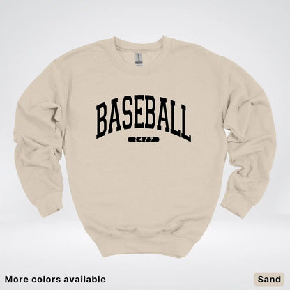 Baseball 24/7 – Black Design - Crewneck Sweatshirt
