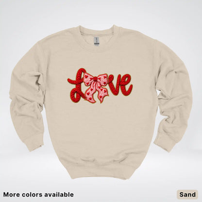 Love Bow Hook Yard Faux - Crewneck Sweatshirt