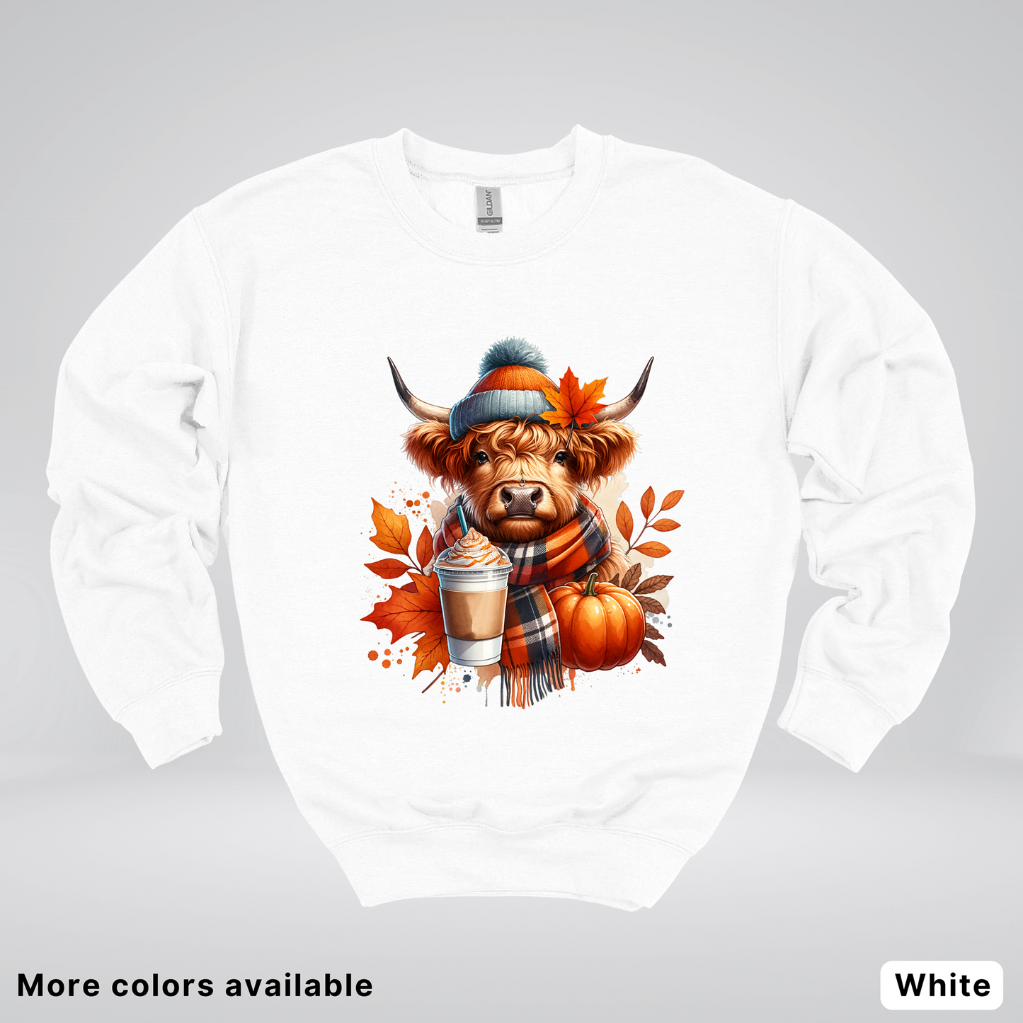 Fall Cow Cold Brew Coffee Pumpkin - Crewneck Sweatshirts