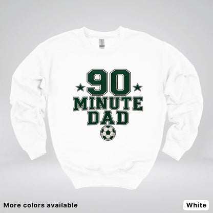 90 Minute Dad – Faux Embroidery Soccer Dad Crewneck Sweatshirt