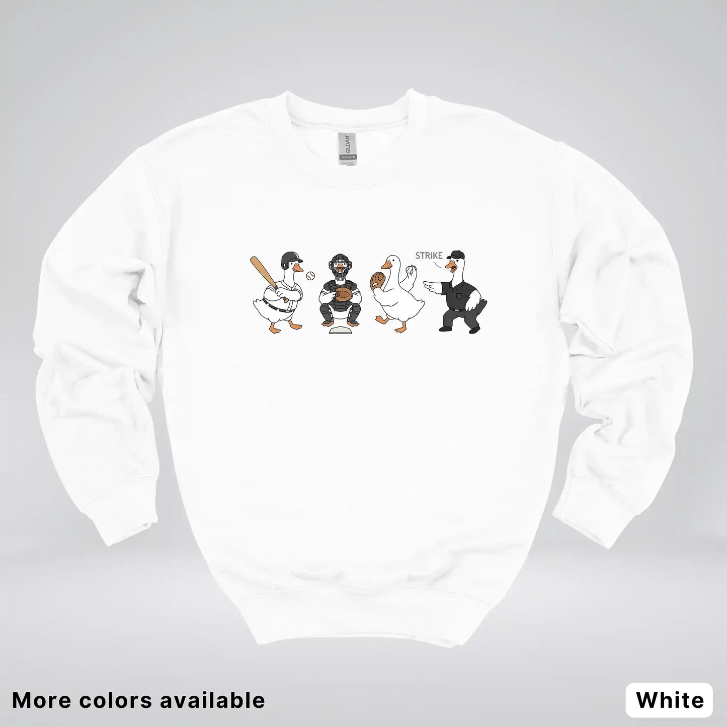 Baseball Goose Squad – Funny Baseball Goose Graphic Crewneck Sweatshirt