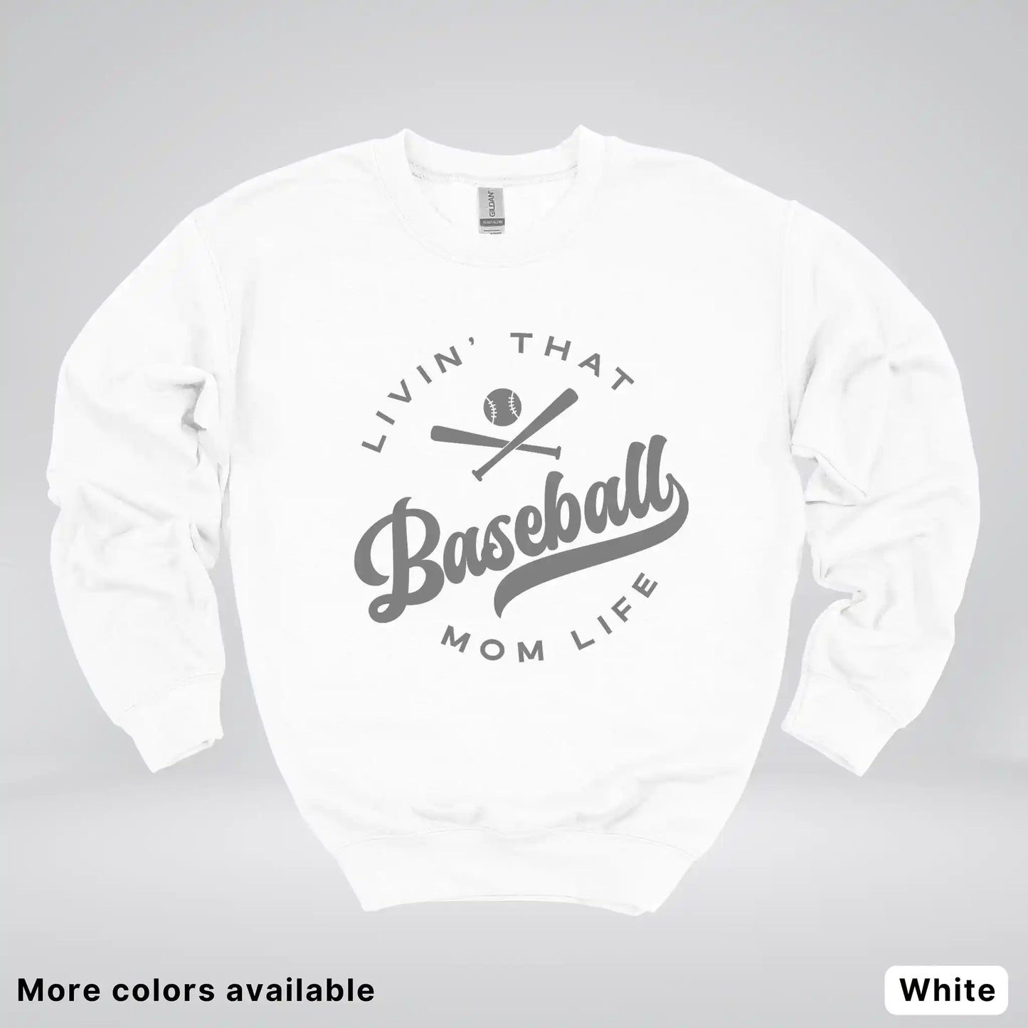 Livin' That Baseball Mom Life - Gray Design - Crewneck Sweatshirt