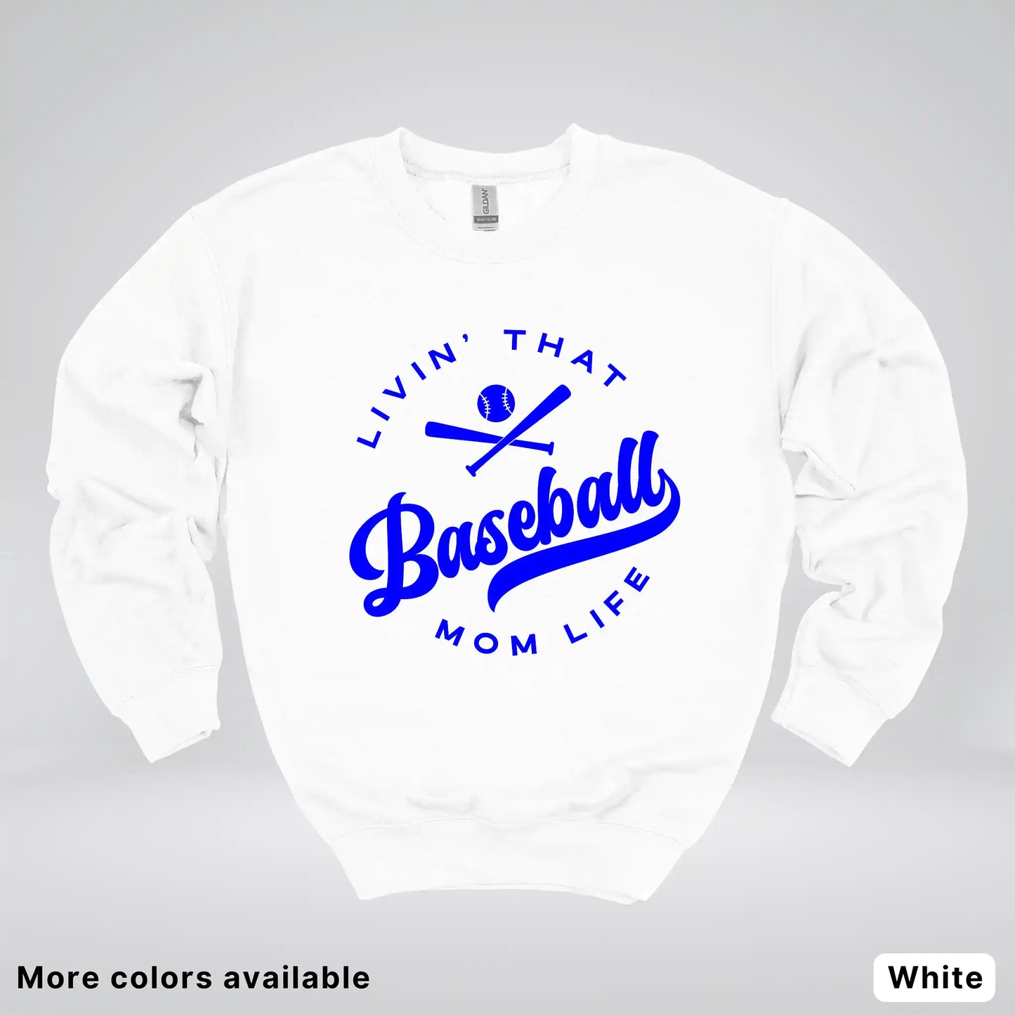 Livin' That Baseball Mom Life - Blue Design - Crewneck Sweatshirt