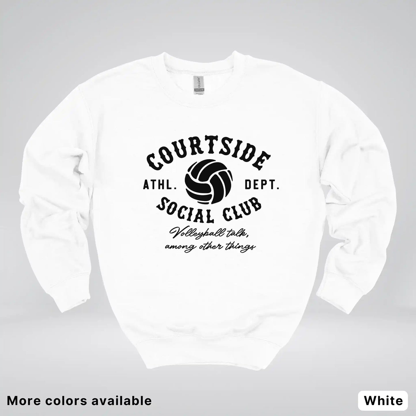 Courtside Social Club – Black Design – Volleyball - Crewneck Sweatshirt