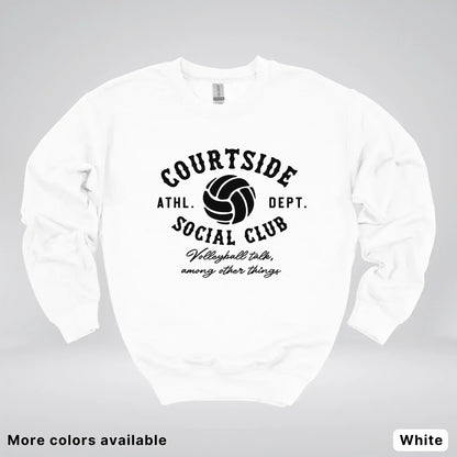 Courtside Social Club – Black Design – Volleyball - Crewneck Sweatshirt