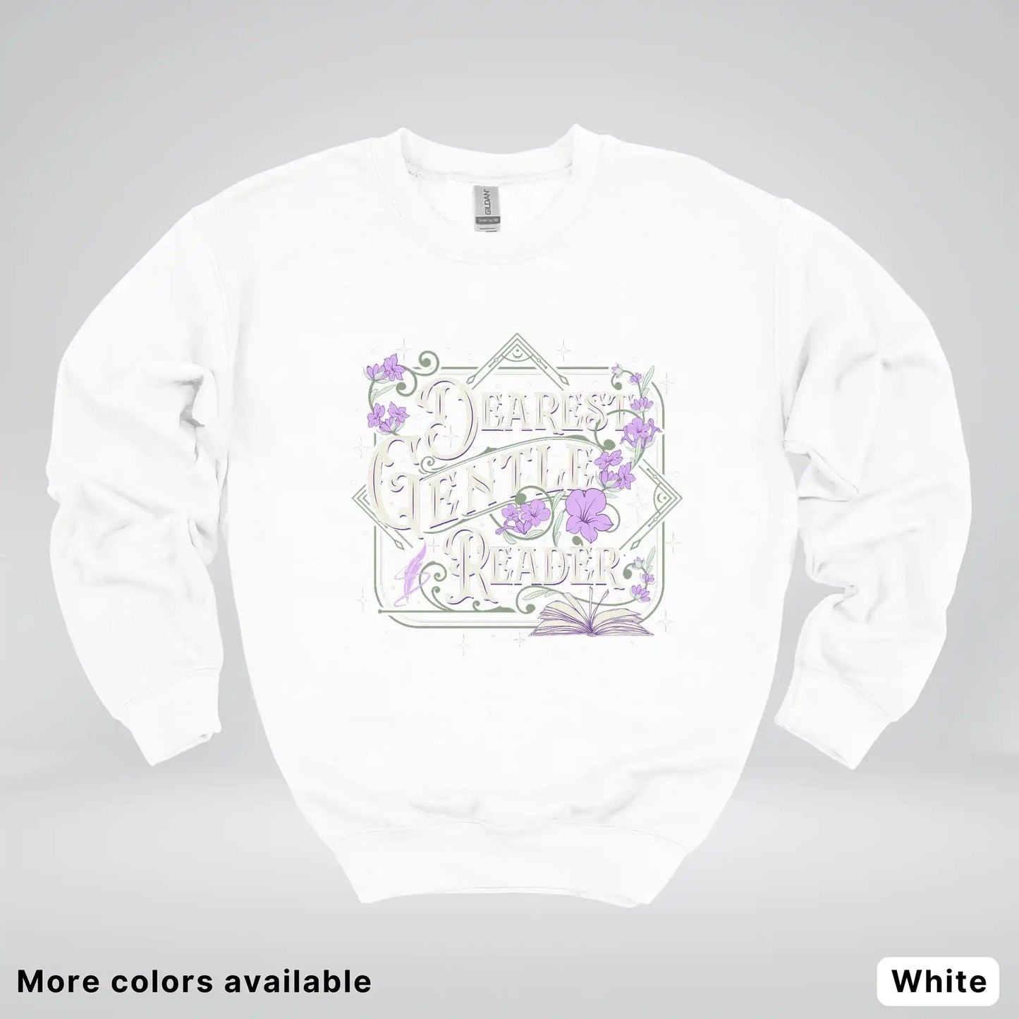 Dearest Gentle Reader – Vintage Floral Book Lover Graphic - Crewneck Sweatshirt