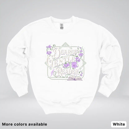 Dearest Gentle Reader – Vintage Floral Book Lover Graphic - Crewneck Sweatshirt
