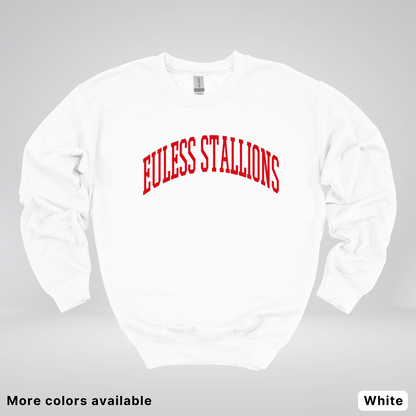 Euless Stallions – Classic Collegiate - Red Design - Crewneck Sweatshirt