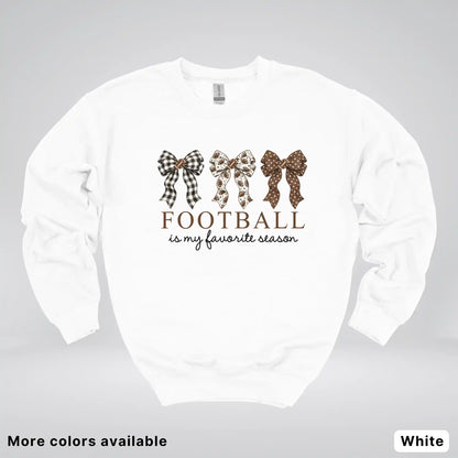 Football Is My Favorite Season – Game Day Bow - Crewneck Sweatshirt