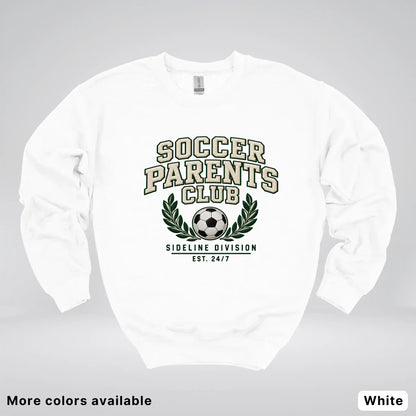 Soccer Parents Club Faux Embroidery Sideline Crewneck Sweatshirt