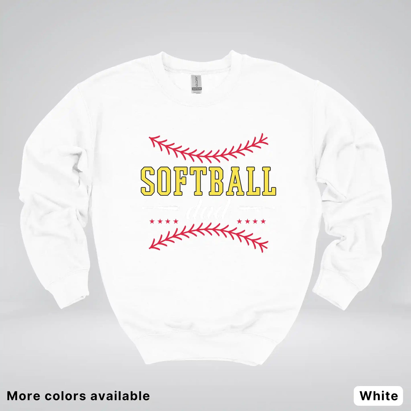 Softball Dad - White Design - Crewneck Sweatshirt