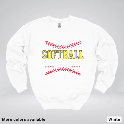 Softball Dad - White Design - Crewneck Sweatshirt