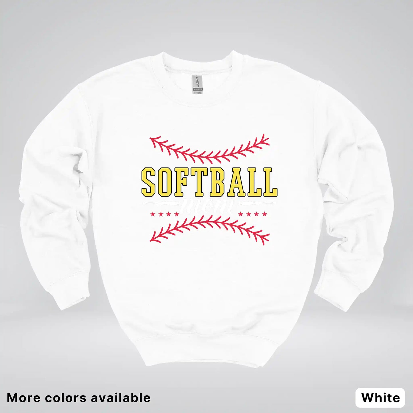 Softball Mom - White Design - Crewneck Sweatshirt