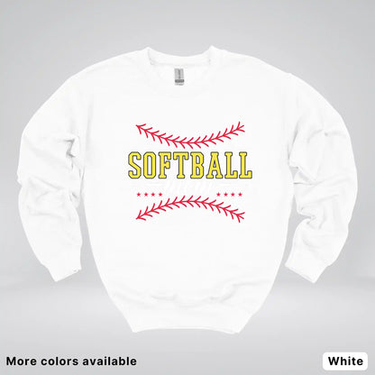 Softball Mom - White Design - Crewneck Sweatshirt