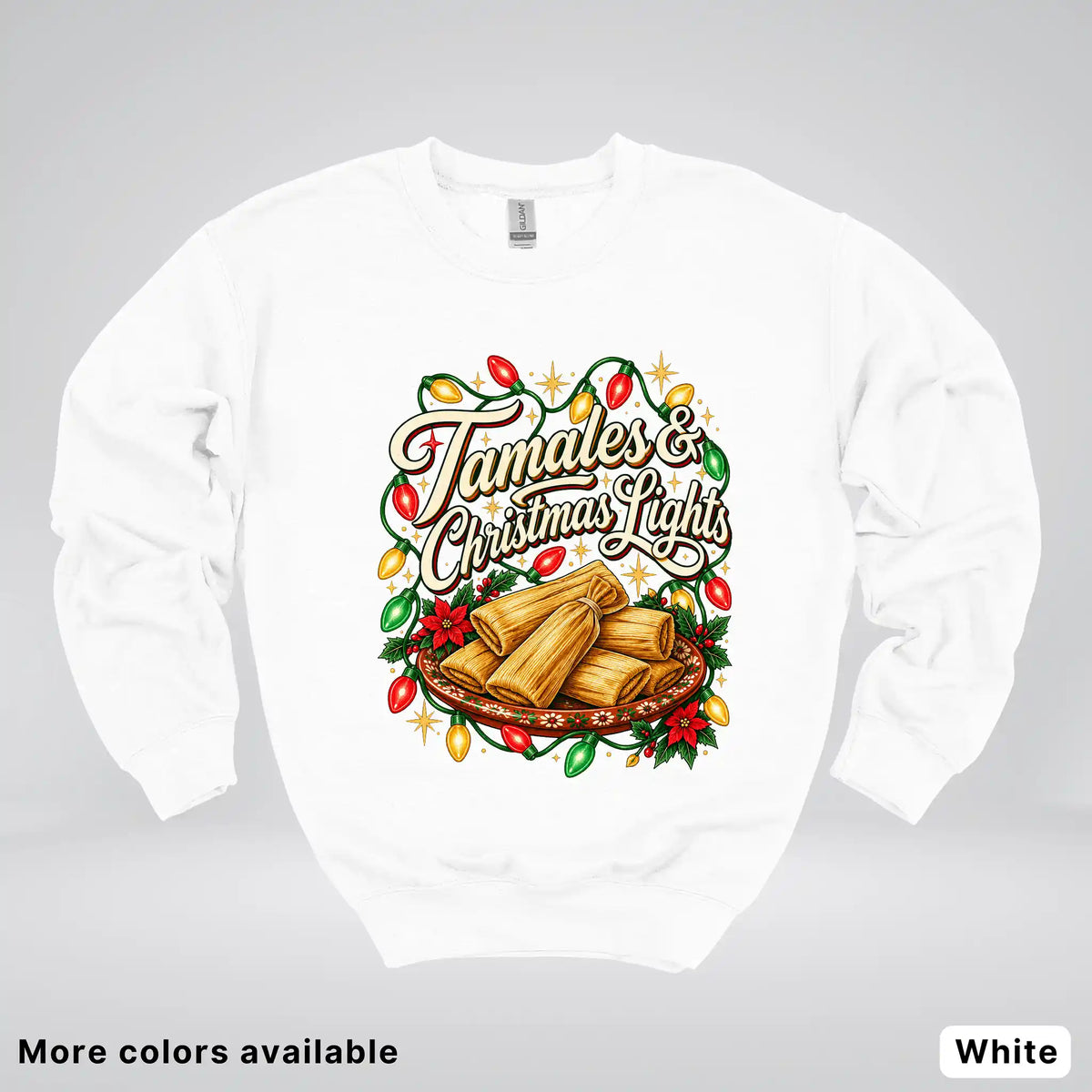 Tamales & Christmas Lights Crewneck Sweatshirt