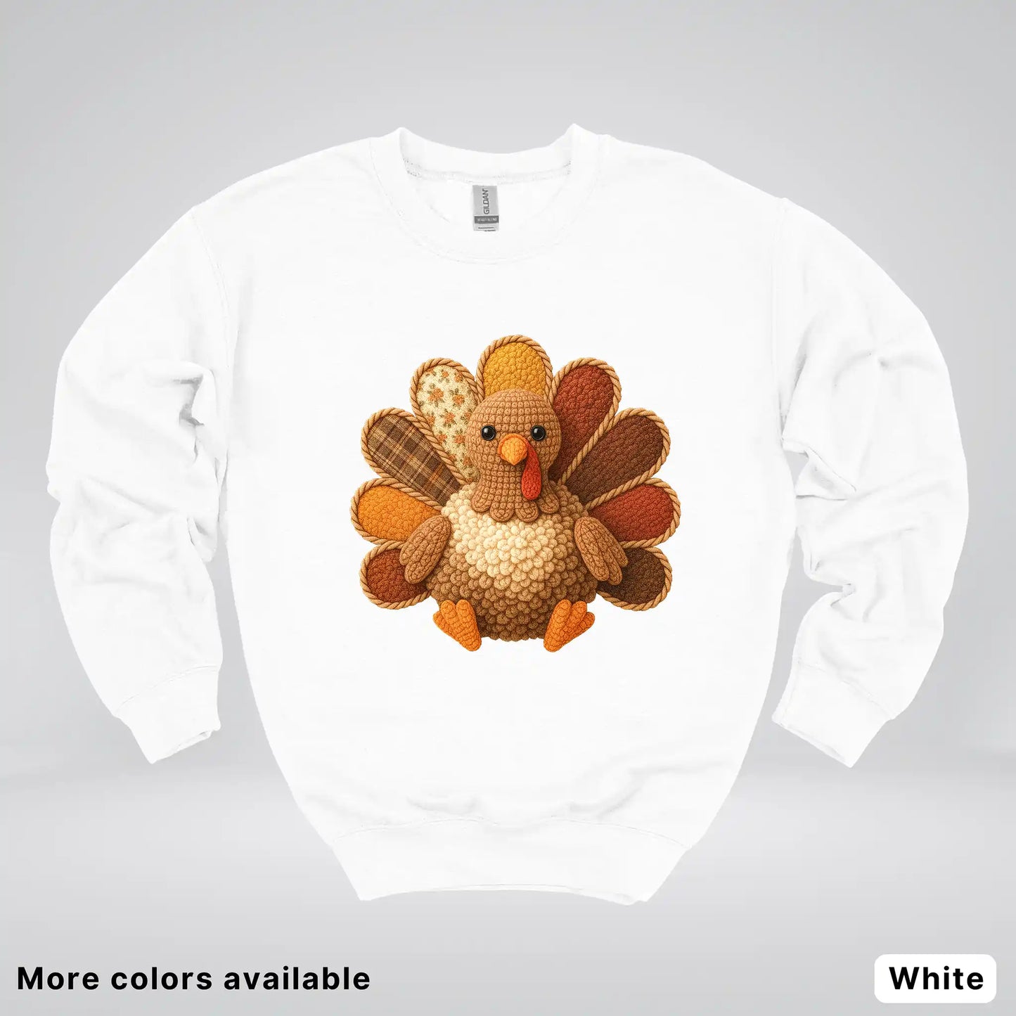 Fall Turkey Hook Yard Faux Crewneck Sweatshirt