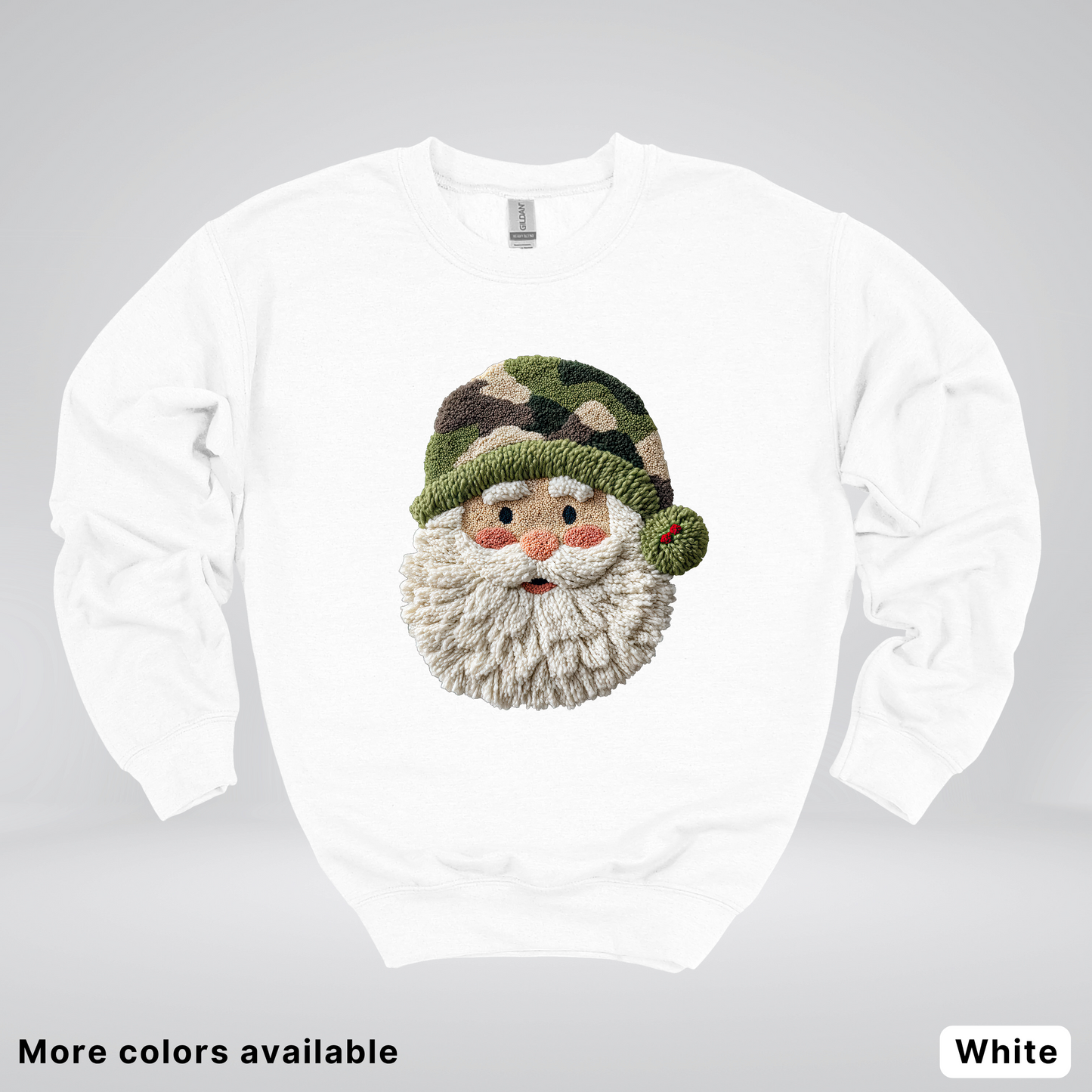 Woodland Santa Face (Hook Yard Faux Texture) - Crewneck Sweatshirt