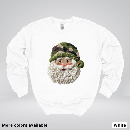 Woodland Santa Face (Hook Yard Faux Texture) - Crewneck Sweatshirt