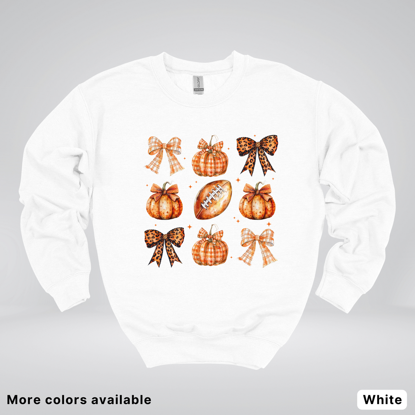 Football Coquette Ribbon Bow Plaid Pumpkin Fall - Sweatshirt