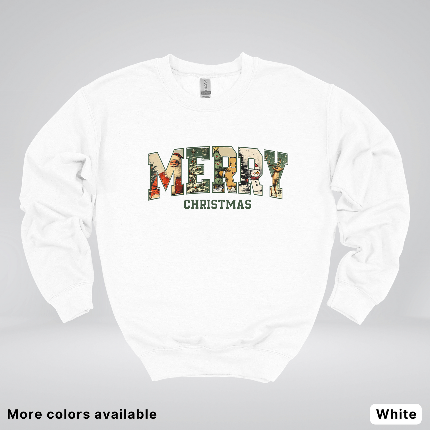 Vintage Merry Christmas Varsity - Crewneck