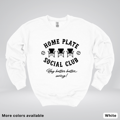 Home Plate Social Club – Black Design - Crewneck