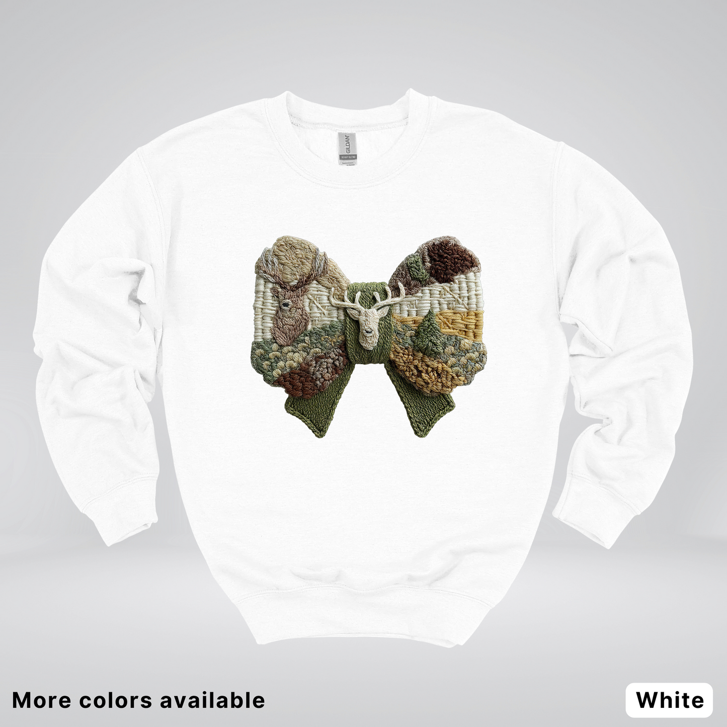 Rocking Horse Holiday Bow – Hook Yard Faux Look - Crewneck Sweatshirt