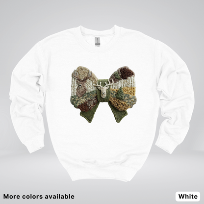 Rocking Horse Holiday Bow – Hook Yard Faux Look - Crewneck Sweatshirt