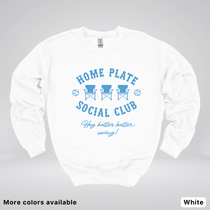 Home Plate Social Club – Light Blue Design - Crewneck