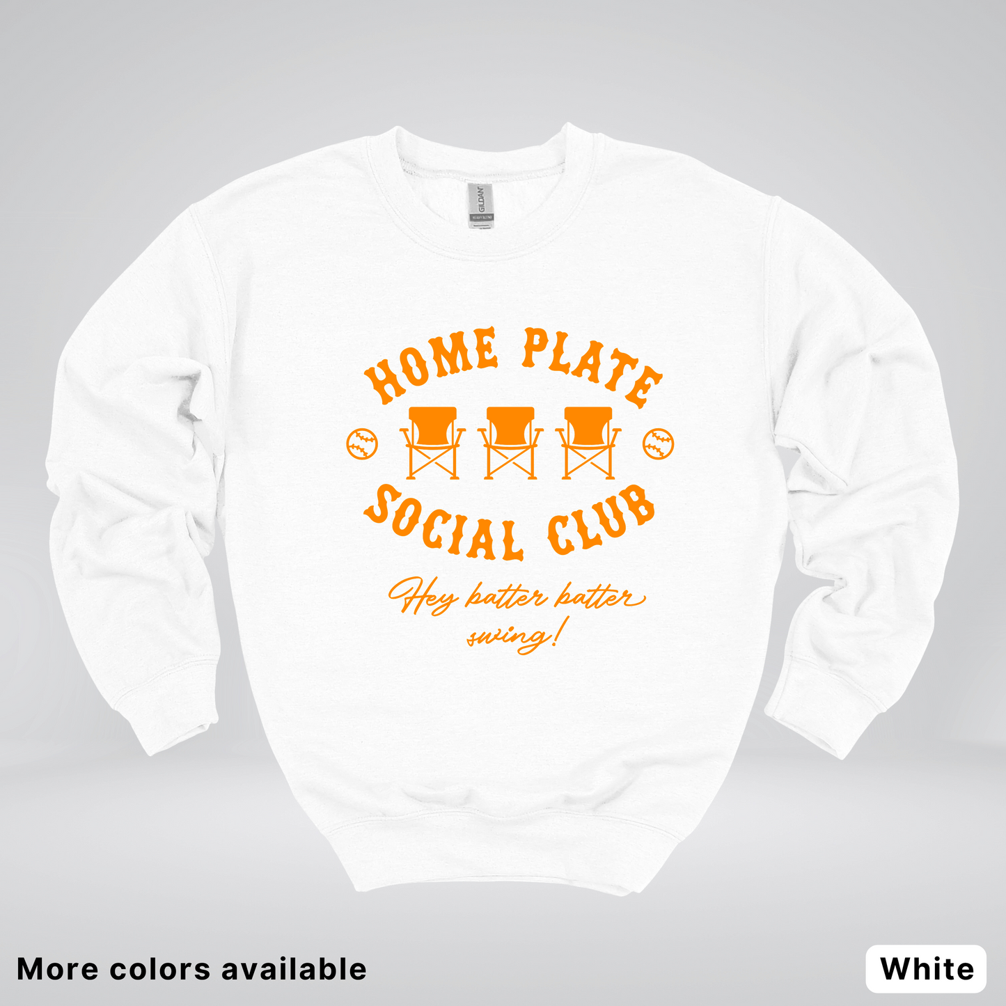 Home Plate Social Club – Orange Design - Crewneck