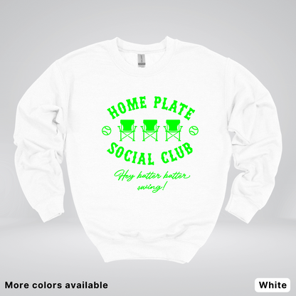 Home Plate Social Club – Green Design - Crewneck