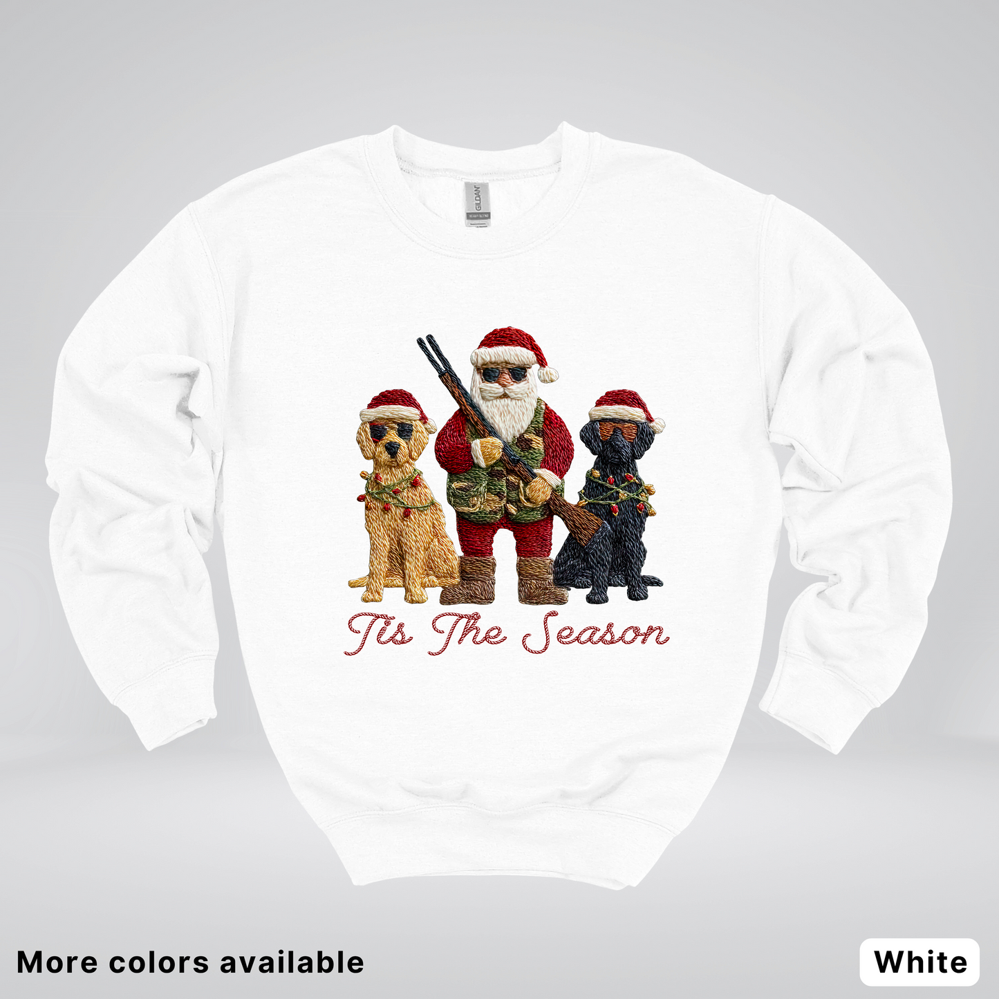 Tis The Season Hunting Santa Hook Yard Faux - Crewneck Sweatshirt