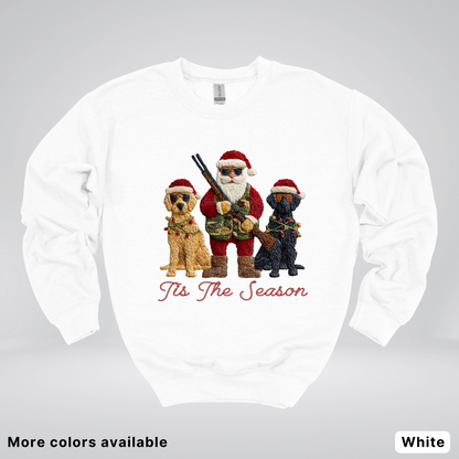 Tis The Season Hunting Santa Hook Yard Faux - Crewneck Sweatshirt