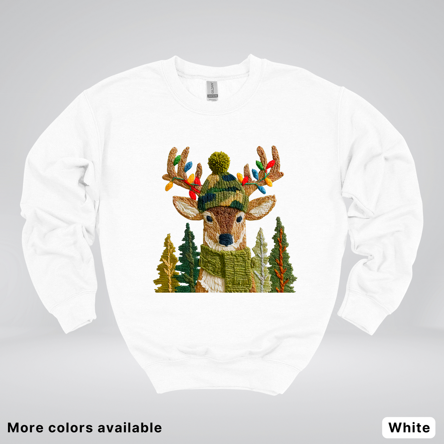 Ornament Antler Reindeer Hook Yard Faux - Crewneck Sweatshirt