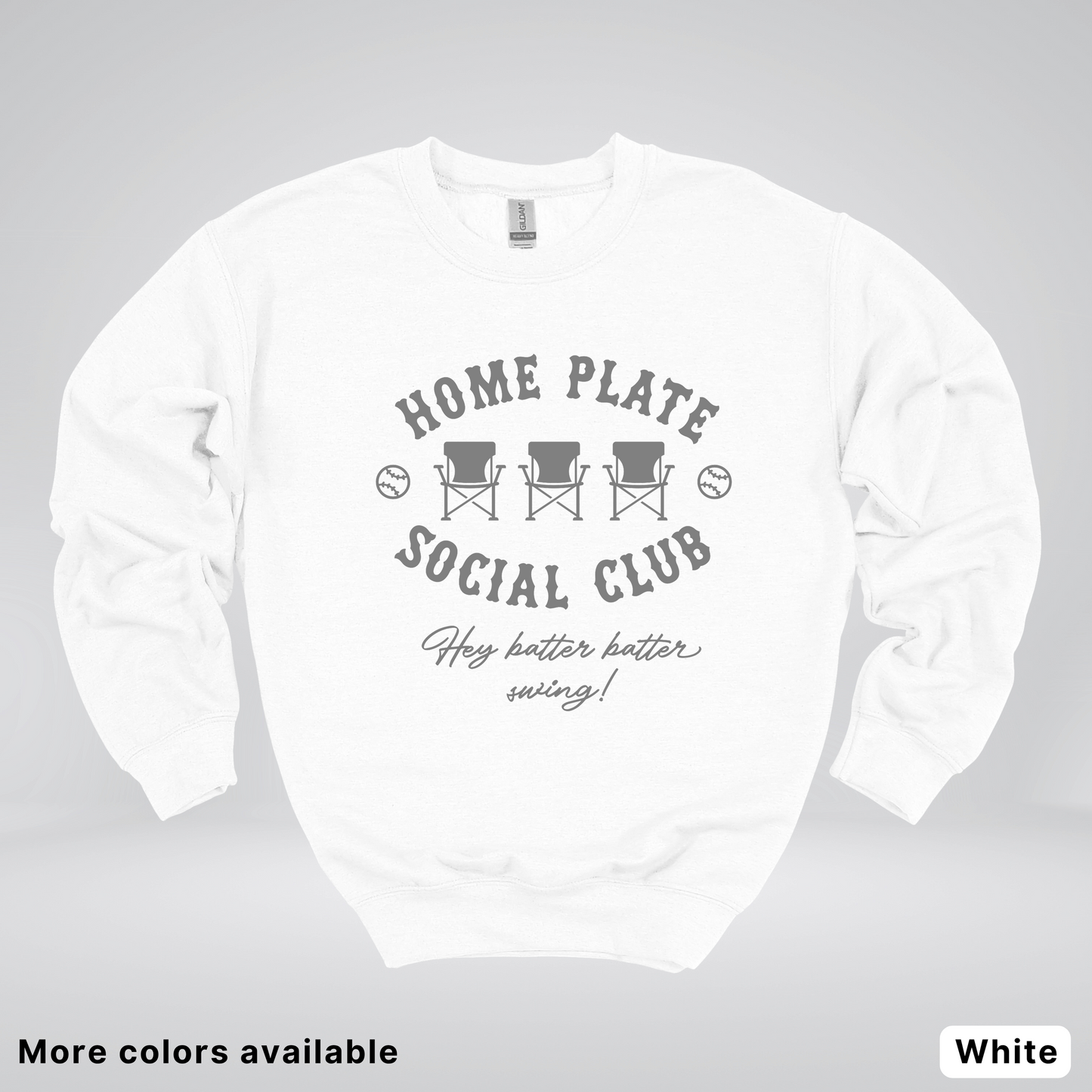 Home Plate Social Club – Gray Design - Crewneck