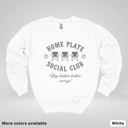 Home Plate Social Club – Gray Design - Crewneck