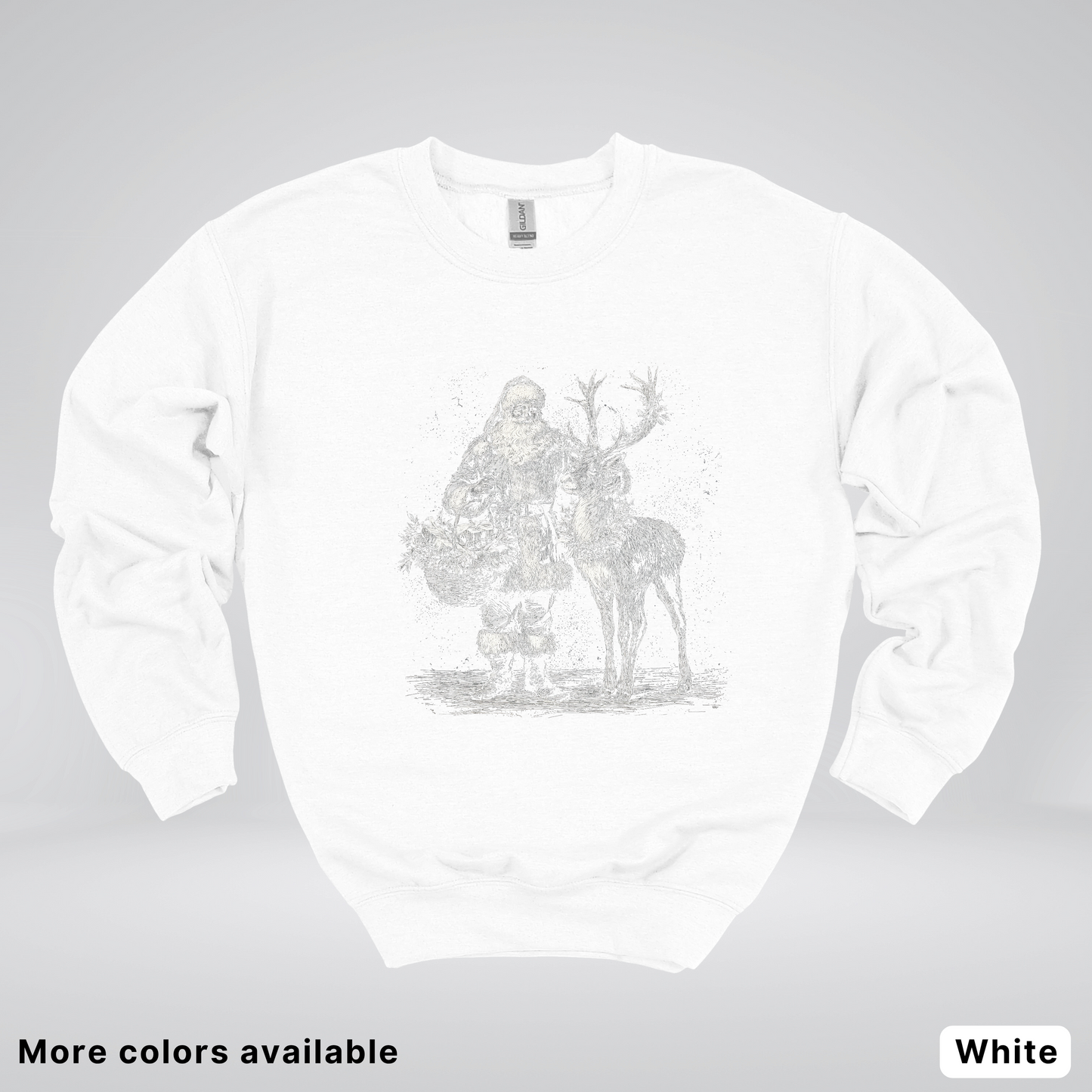 Vintage Santa and Reindeer - Crewneck Sweatshirt