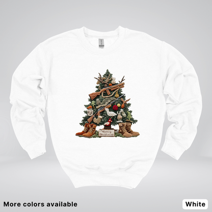 Rustic Holiday Tree & Boots (Hook Yard Faux) - Crewneck Sweatshirt