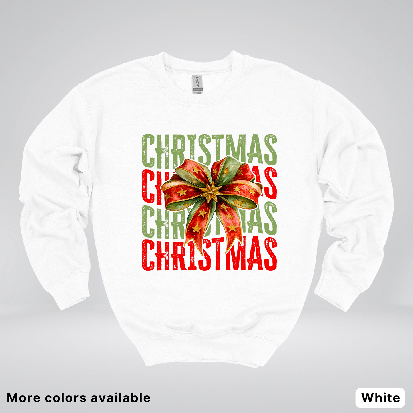 Christmas Star Bow - Crewneck Sweatshirt